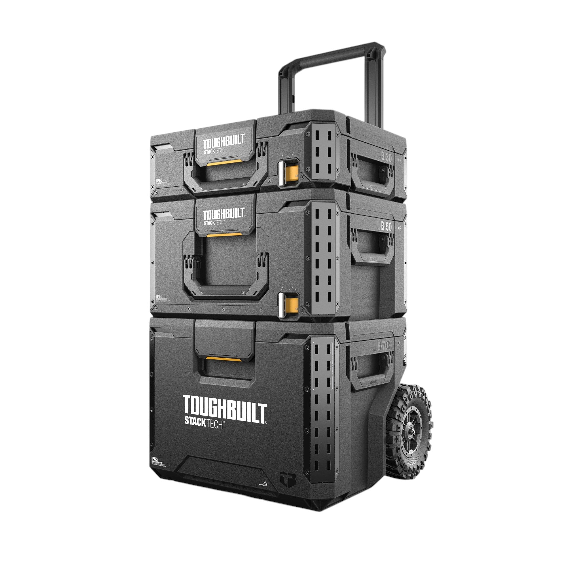 Toughbuilt STACKTECH TB B1S3 B 70R Werkzeugkisten Set mit Rollen 3 tlg IP65 86 x 56 x 40 cm 0 - toolbrothers