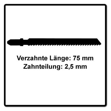 Festool S 75/2,5/5 WOOD Fine Cut Stichsägeblatt 75 mm 5 Stk. ( 204256 ) konisch geschliffen für sauberen Schnitt, HCS Stahl - Toolbrothers