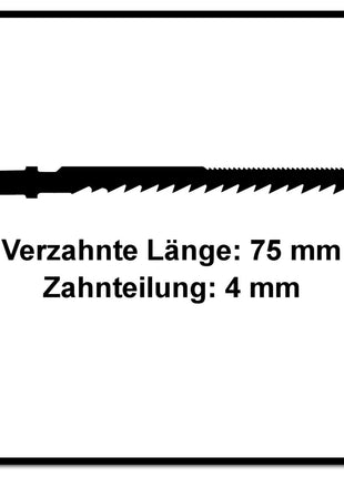 Festool S 75/4 K/5 WOOD Curves Stichsägeblatt 75 mm 5 Stk. ( 204265 ) Kurvensägeblatt, auch für enge Radien, HCS Stahl - Toolbrothers