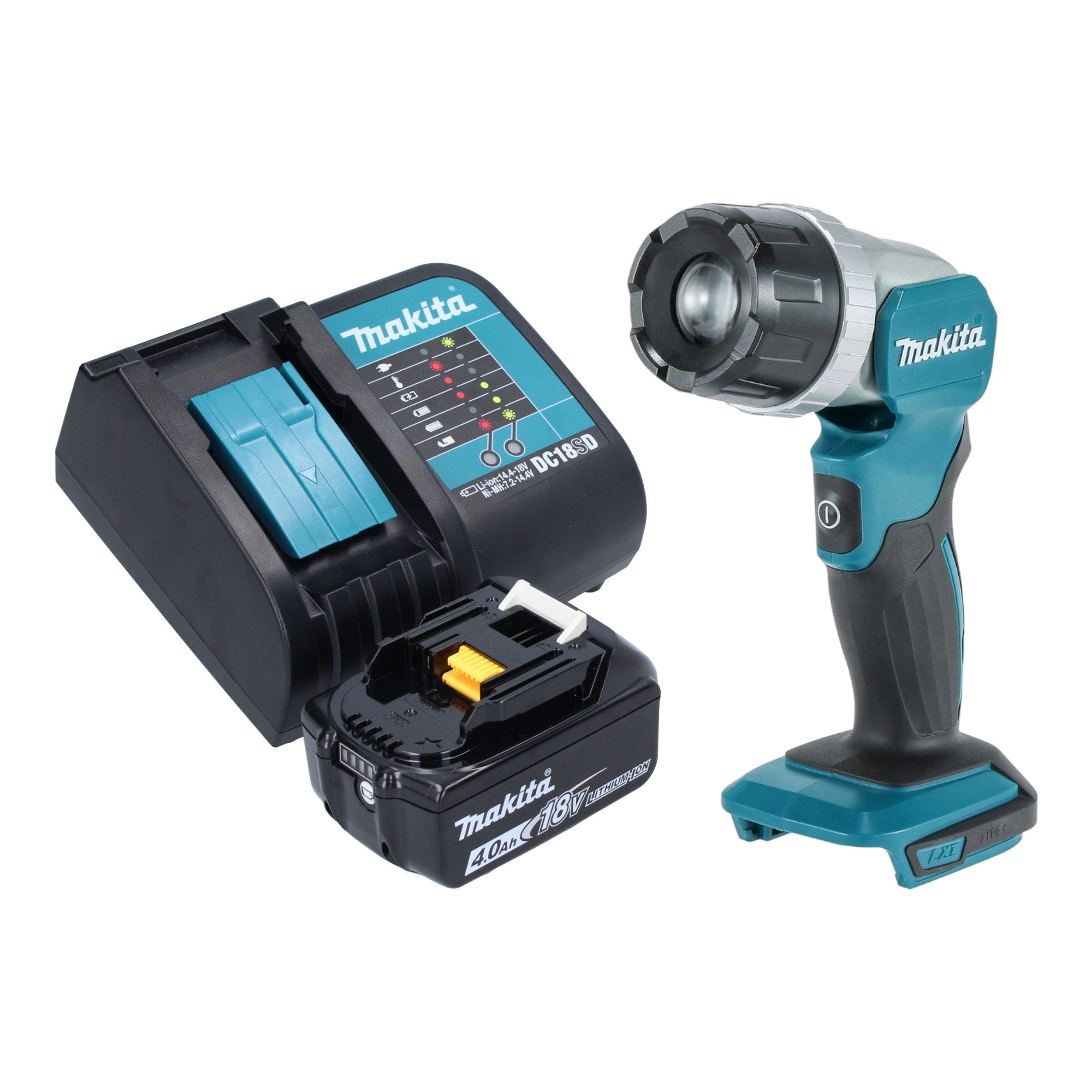 Makita DML 808 SM1 Akku Handstrahler 14 4 18 V 190 lm LED 1x Akku 4 0 Ah Ladegeraet 0 - toolbrothers