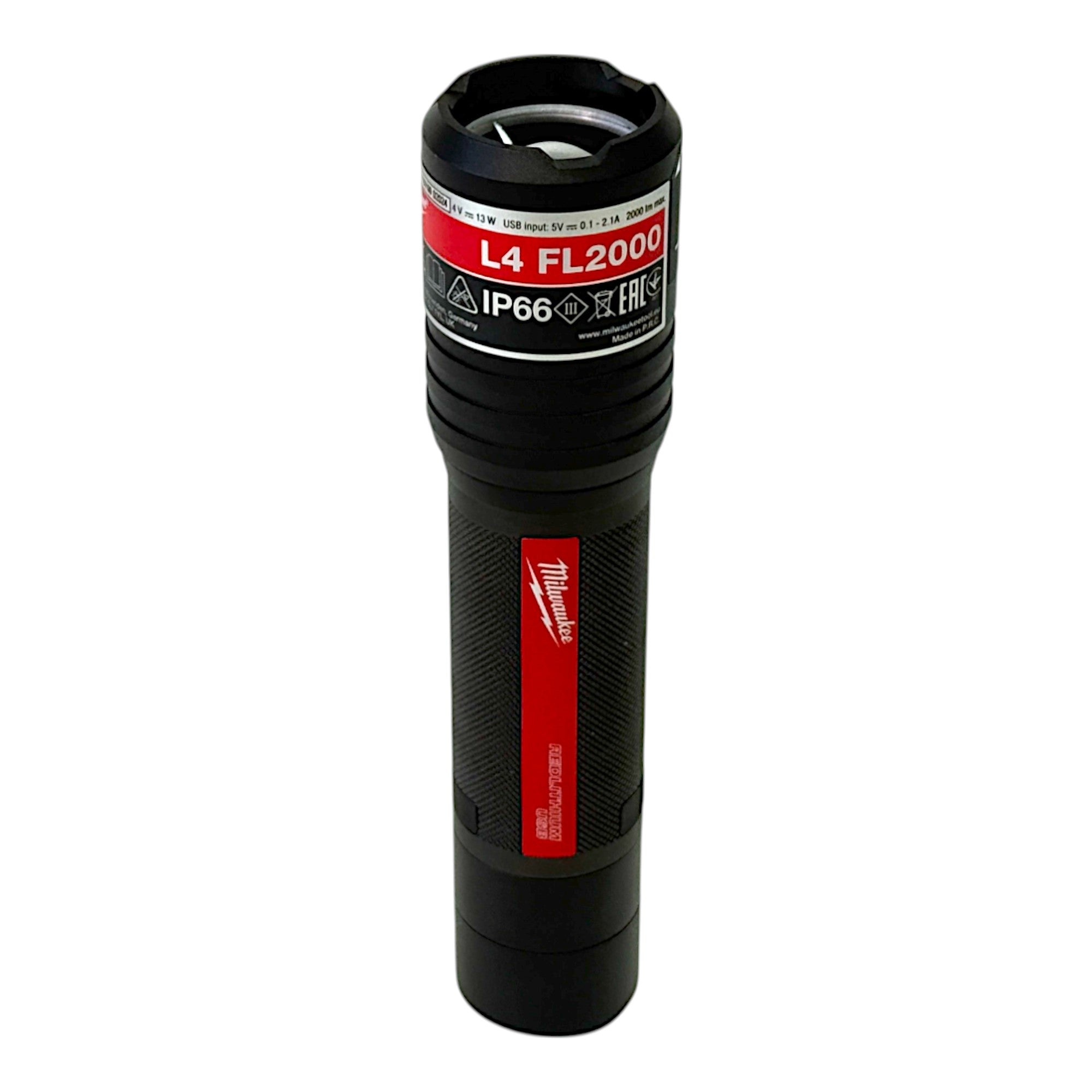 Milwaukee L4 FL2000 301 Akku Taschenlampe IP 66 2000 Lumen USB 4933479637 1x Akku 3 0 Ah USB Kabel 2 - toolbrothers