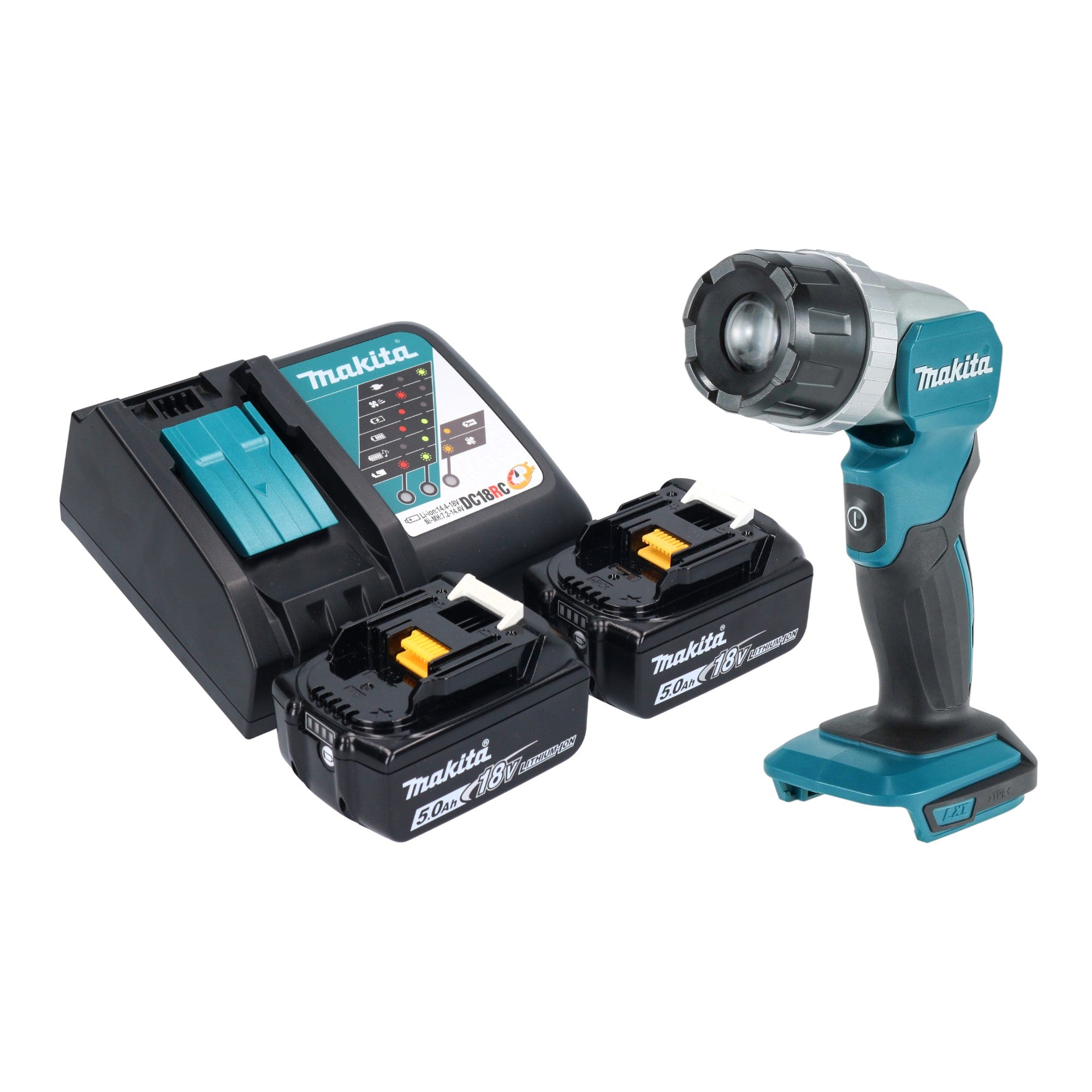 Makita DML 808 RT Akku Handstrahler 14 4 18 V 190 lm LED 2x Akku 5 0 Ah Ladegeraet 0 - toolbrothers