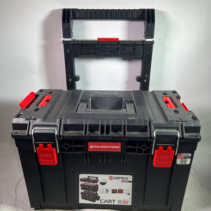 Qbrick System PRIME Cart Trolley stapelbar 590 x 425 x 660 mm 37 l IP66 100 kg belastbar mit Doppelteleskopstiel aus Aluminium Leicht Gebraucht 1 - toolbrothers