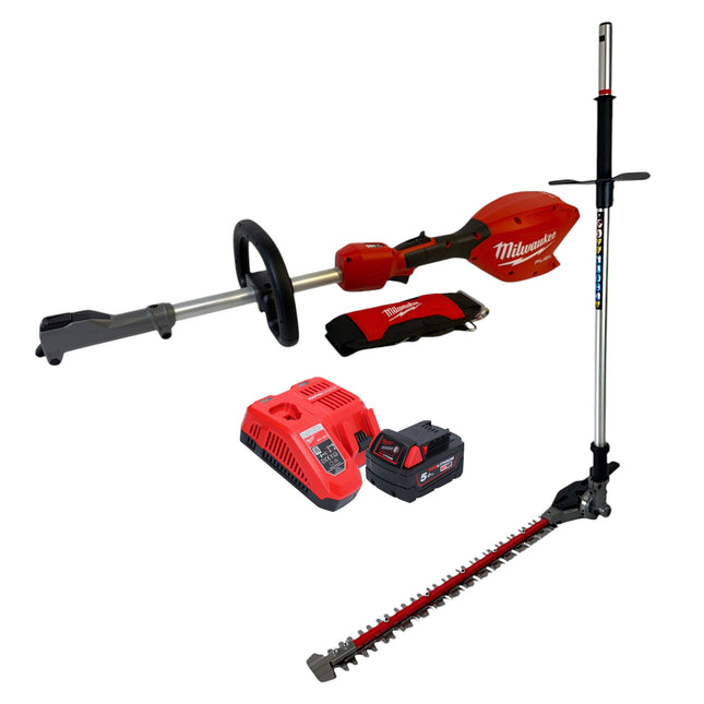 Milwaukee M18 FOPH2 HTA 501 Akku Basiseinheit 18 V Brushless Heckenscheren Aufsatz 1x Akku 5 0 Ah Ladegeraet 0 - toolbrothers