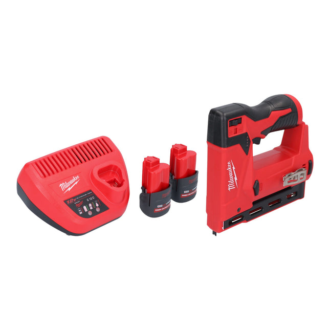 Milwaukee M12 BST 252 Akku Tacker 12 V 6 14 mm 2x Akku 2 5 Ah Ladegeraet 0 - toolbrothers