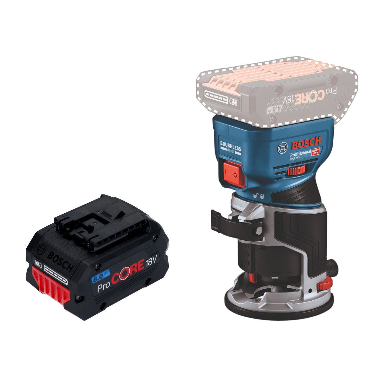 Bosch GKF 18V-8 Posa professionale per bordi a batteria 18 V 8,0 mm senza spazzole + 1x batteria ricaricabile ProCORE 8,0 Ah - senza caricabatterie