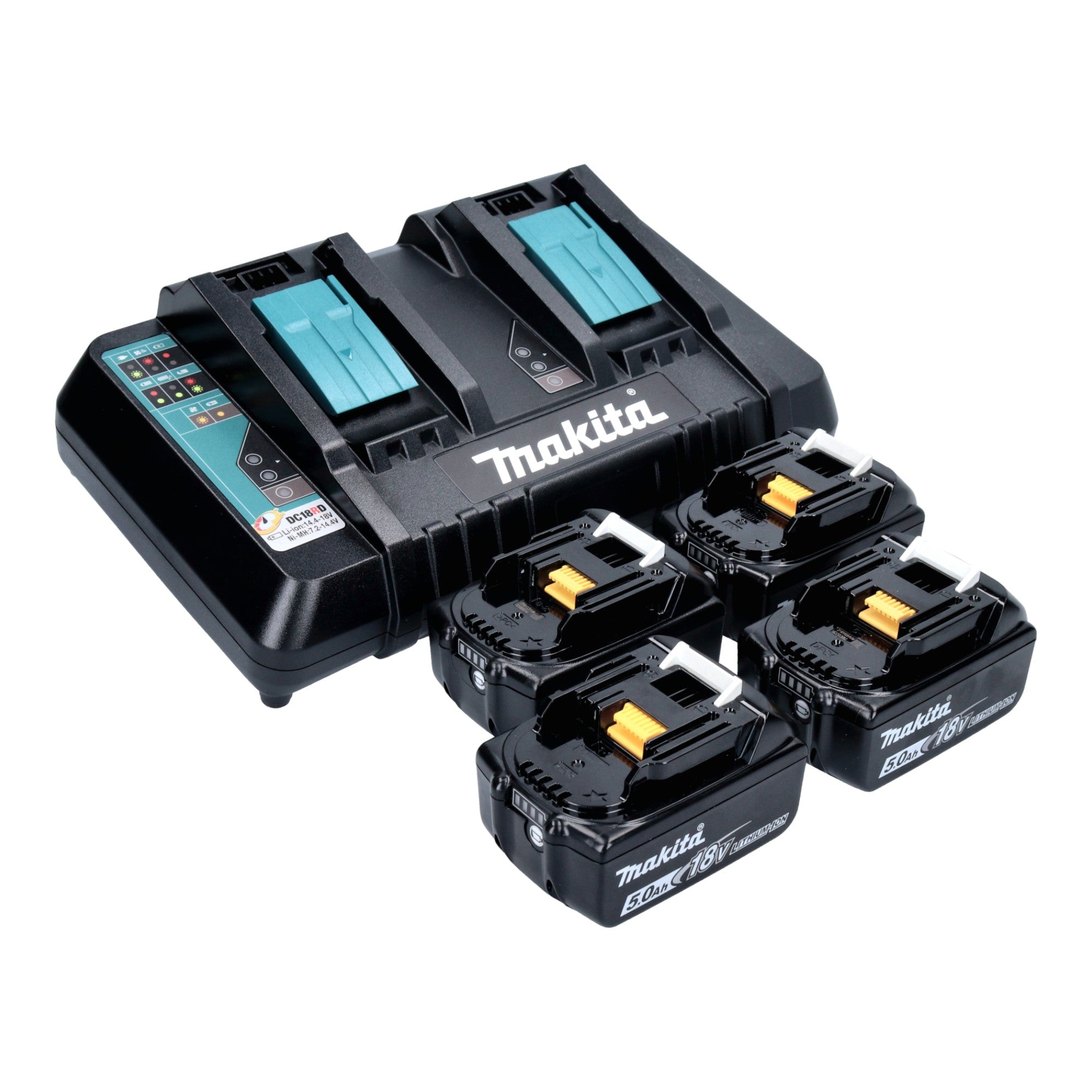 Makita DHW 080 PT4K Akku Hochdruckreiniger 36 V 2x 18 V 80 bar 380 l h Brushless 4x Akku 5 0 Ah Doppelladegeraet 4 - toolbrothers
