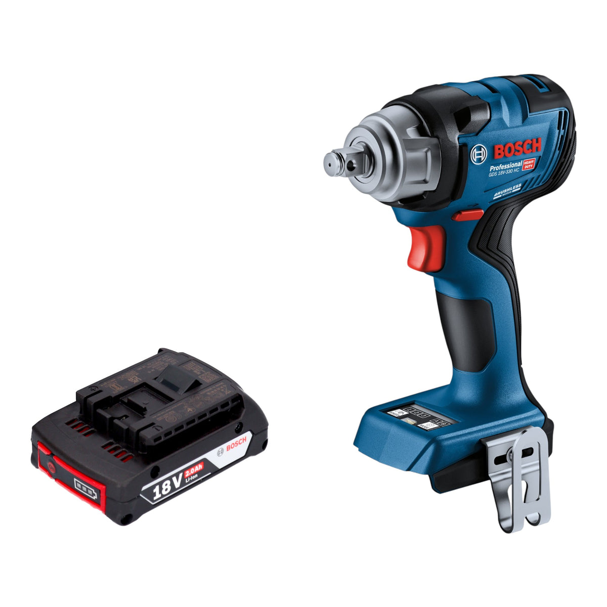 Bosch GDS 18V-330 HC Professional Akku Schlagschrauber 18 V 330 Nm 1/2" Brushless + 1x Akku 2,0 Ah - ohne Ladegerät