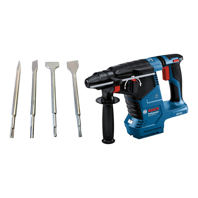 Bosch GBH 18V 24 C Professional Akku Bohrhammer 18 V 2 4 J Brushless SDS plus 4 tlg Meissel Set ohne Akku ohne Ladegeraet 0 - toolbrothers