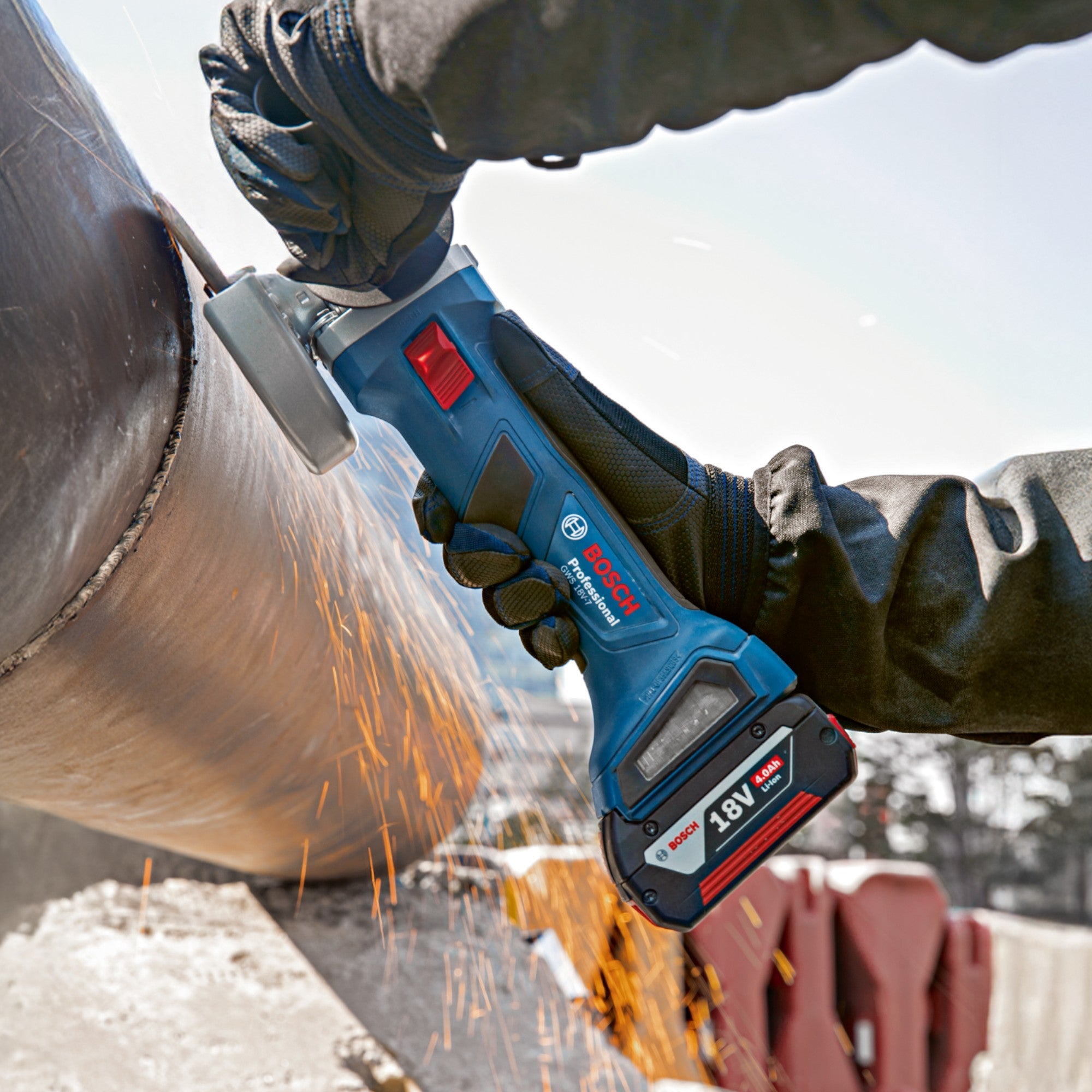 Bosch GWS 18V 7 Professional Akku Winkelschleifer 18 V 115 mm Brushless 2x Akku 4 0 Ah Ladegeraet 4 - toolbrothers
