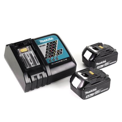 Makita DCS 553 RTJ Akku Metallhandkreissäge 18 V 150 mm Brushless + 2x Akku 5,0Ah + Ladegerät + 2x Sägeblatt für Metall + Makpac - Toolbrothers