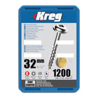 Kreg SML C125 1200 Pocket Hole Taschenloch Schrauben 4 0 x 32 mm 1200 Stk Grobgewinde Maxi Loc Verzinkt fuer Holz 0 - toolbrothers