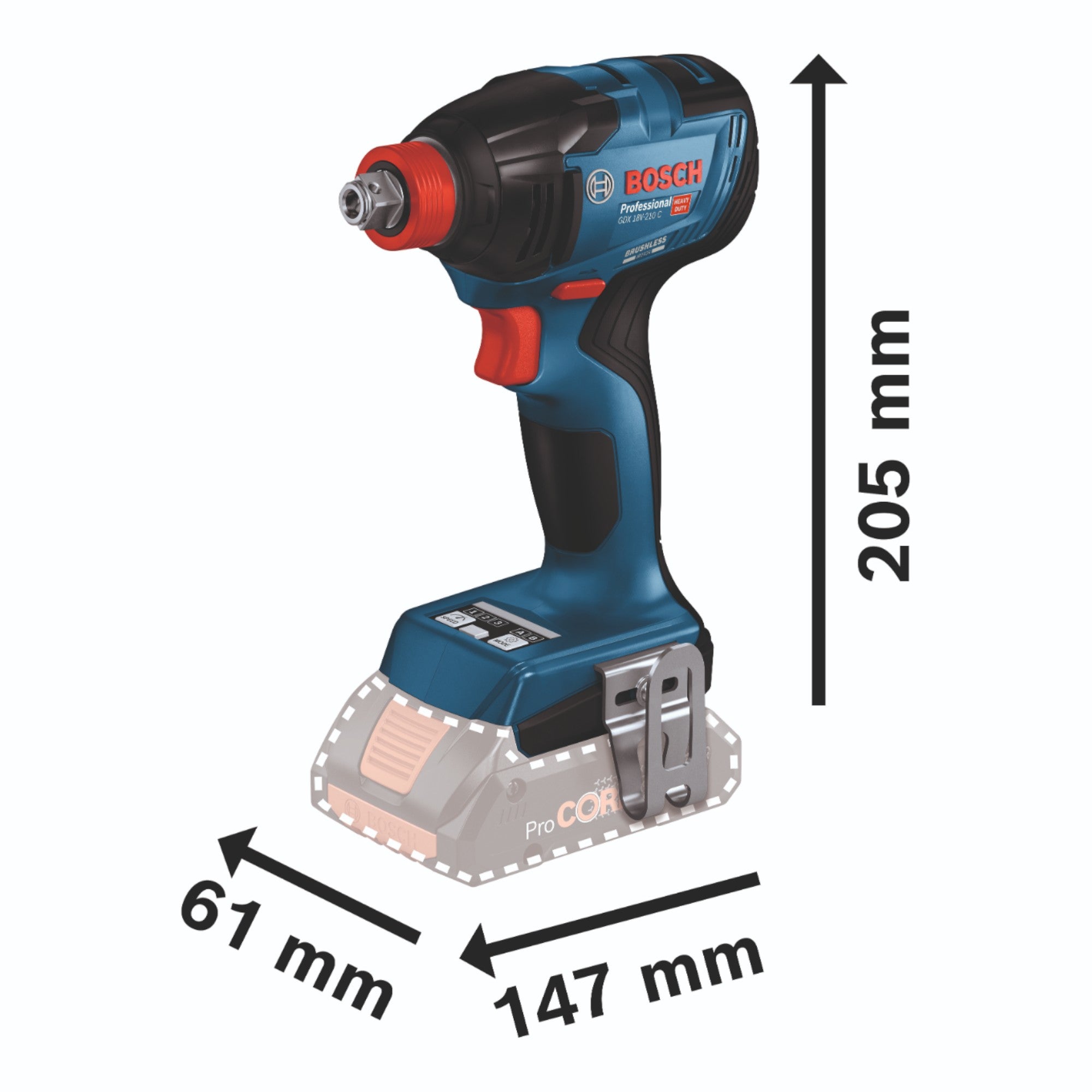 Bosch GDX 18V 210 C Professional Akku Drehschlagschrauber 18 V 210 Nm Brushless 1x Akku 2 0 Ah GCY 42 Bluetooth Modul ohne Ladegeraet 4 - toolbrothers