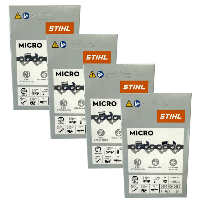 Stihl 4x 1 4 Picco Micro 3 PM3 Saegekette 30 cm 1 4 P 1 1 mm 64 TG 4 Stueck 4x 36700000064  0 - toolbrothers