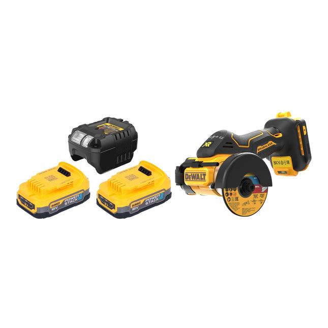 DeWalt DCS 438 E2 Akku Multimaterialschneider 18 V 76 mm Brushless 2x Powerstack Akku 1 7 Ah Ladegeraet 0 - toolbrothers