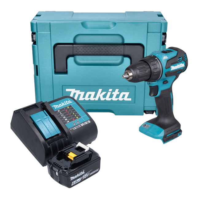 Makita DDF 490 SG1J Akku Bohrschrauber 18 V 65 Nm 1 2 Brushless 1x Akku 6 0 Ah Ladegeraet Makpac 0 - toolbrothers