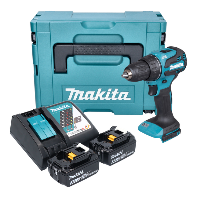 Makita DDF 490 RFJ Akku Bohrschrauber 18 V 65 Nm 1 2 Brushless 2x Akku 3 0 Ah Ladegeraet Makpac 0 - toolbrothers