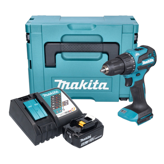 Makita DHP 490 RT1J Akku Schlagbohrschrauber 18 V 65 Nm Brushless 1x Akku 5 0 Ah Ladegeraet Makpac 0 - toolbrothers