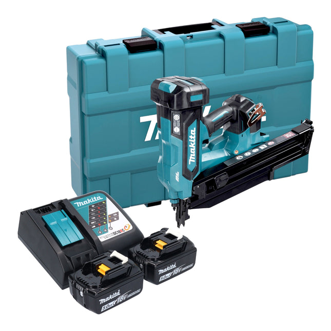 Makita DBN 901 RTE Akku Nagler 18 V 50 90 mm Brushless 2x Akku 5 0 Ah Ladegeraet Koffer 0 - toolbrothers