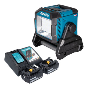 Makita ML 005 G RF Akku Baustellenleuchte 18 / 40 V max. 3.600 lm + 2x Akku 3,0 Ah + Ladegerät
