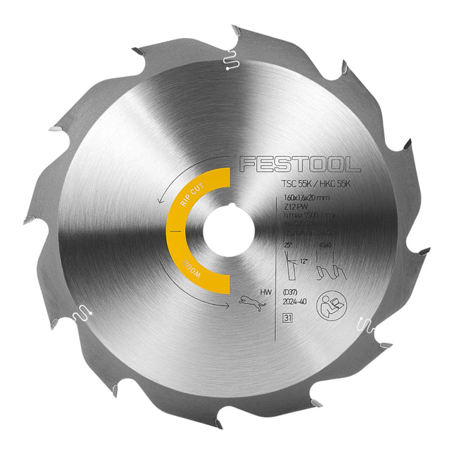 Festool HW 160x1 6x20 PW12 Kreissaegeblatt WOOD RIP CUT 160 x 1 6 x 20 mm 578580  0 - toolbrothers