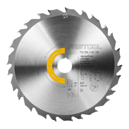 Festool HW 160x1 6x20 FWW25 Kreissaegeblatt WOOD UNIVERSAL 160 x 1 6 x 20 mm 578585  1 - toolbrothers