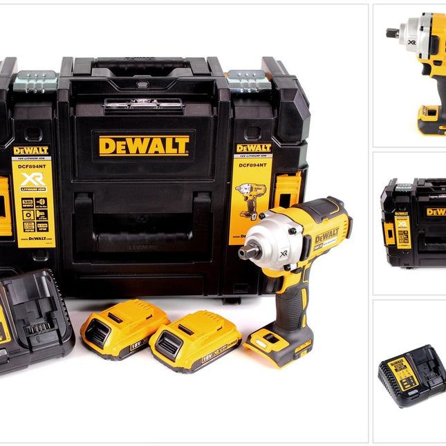 DeWalt DCF 894 D2 Akku Schlagschrauber 18 V 447 Nm 1/2" Brushless + 2x Akku 2,0 Ah + Ladegerät + TSTAK - Toolbrothers