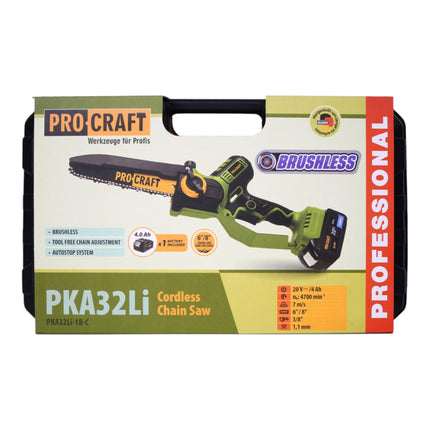 Procraft PKA32Li Akku Kettensaege 20 V 203 mm Brushless 1x Akku 4 0 Ah Ladegeraet Koffer 2 - toolbrothers