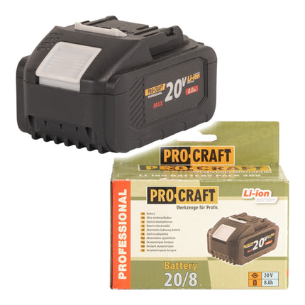 Procraft 20 8 Akku 20 V 8 0 Ah 8000 mAh Li ion mit Ladestandsanzeige 1 - toolbrothers