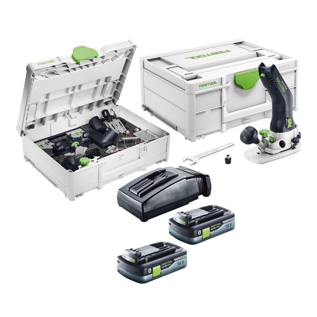 Festool MFKC 700 EB Basic Akku Modul Kantenfraese 18 V 8 mm Brushless 2x Akku 4 0 Ah Ladegeraet Zubehoer Set Systainer 0 - toolbrothers