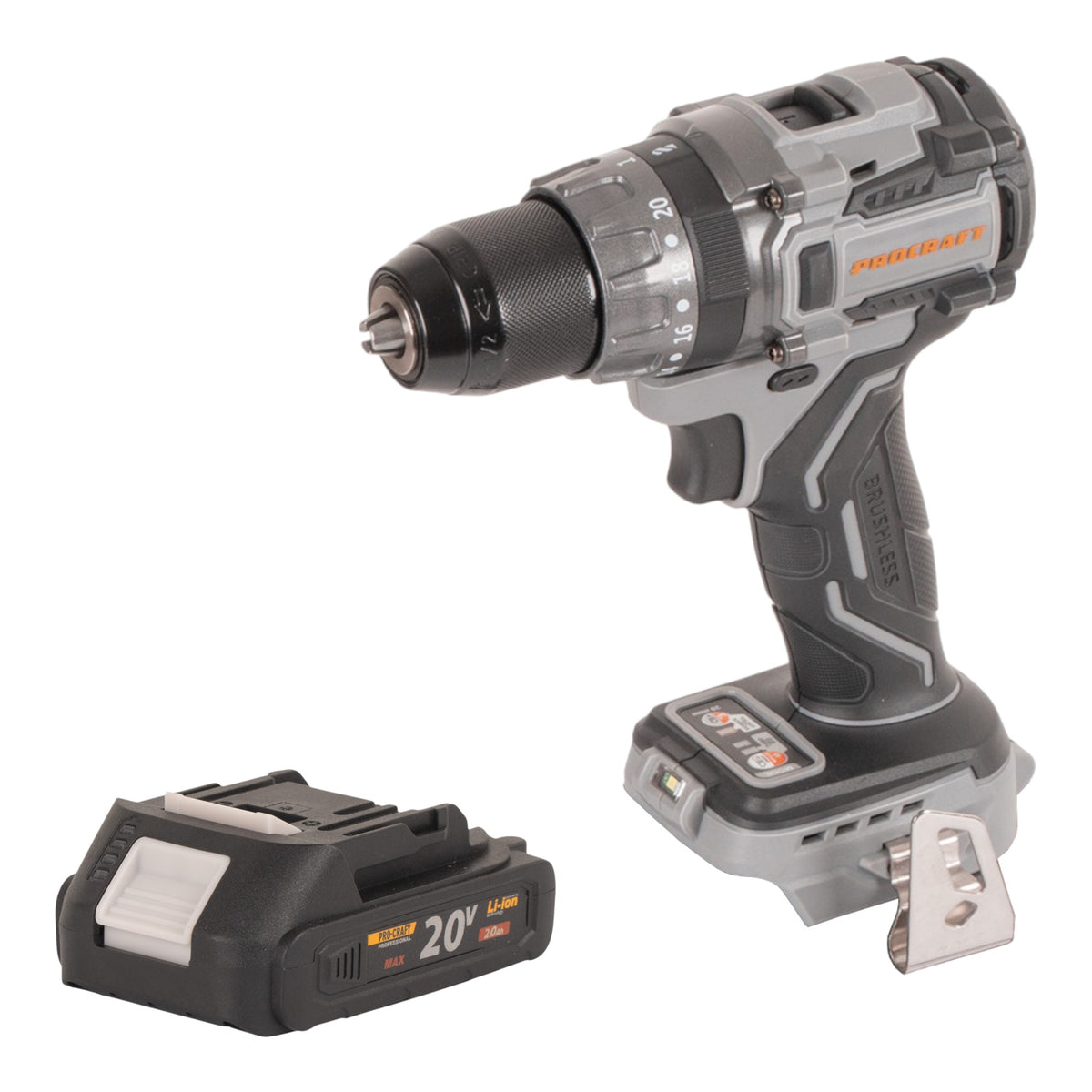 Procraft Industrial CD20Abb Akku Schlagbohrschrauber 20 V 85 Nm + 1x Akku 2,0 Ah - ohne Ladegerät