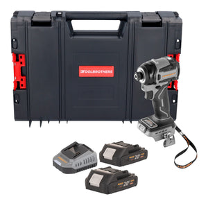 Procraft Industrial ID20Abb Akku Schlagschrauber 20 V 180 Nm 1/4" + 2x Akku 2,0 Ah + Ladegerät + RHINO Toolcase