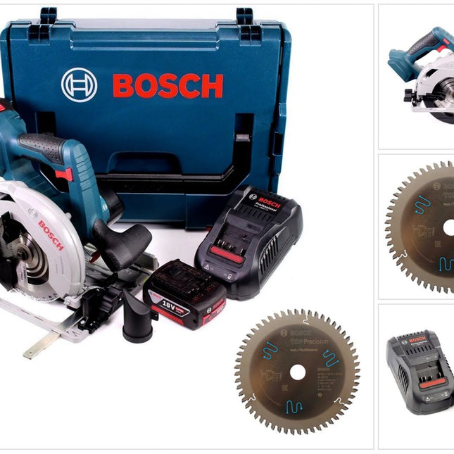 Bosch GKS 18 V-57 G Akku Kreissäge 18 V 165 mm Professional in L-Boxx ( 06016A2101 ) + 2x Akku 5,0Ah + Lader + 1x Sägeblatt - Toolbrothers