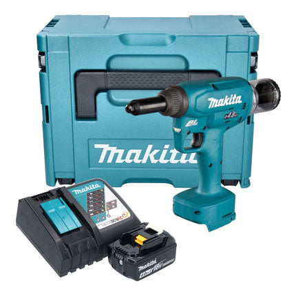 Makita DRV 150 RM1J Akku Blindnietsetzgeraet 18 V 10 kN 2 4 4 8 mm Brushless 1x Akku 4 0 Ah Ladegeraet Makpac 0 - toolbrothers