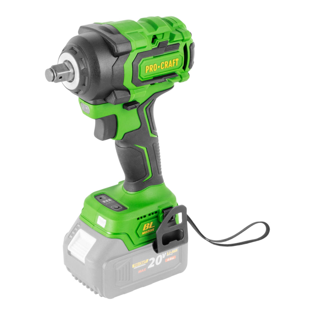 Procraft PWA18bb Akku Schlagschrauber 20 V 550 Nm 1/2" Brushless + 1x Akku 2,0 Ah + Ladegerät + RHINO Toolcase