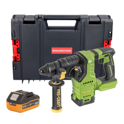 Procraft PHA30bb Akku Bohrhammer 20 V 2 8 J SDS plus Brushless 1x Akku 4 0 Ah RHINO Toolcase ohne Ladegeraet 0 - toolbrothers