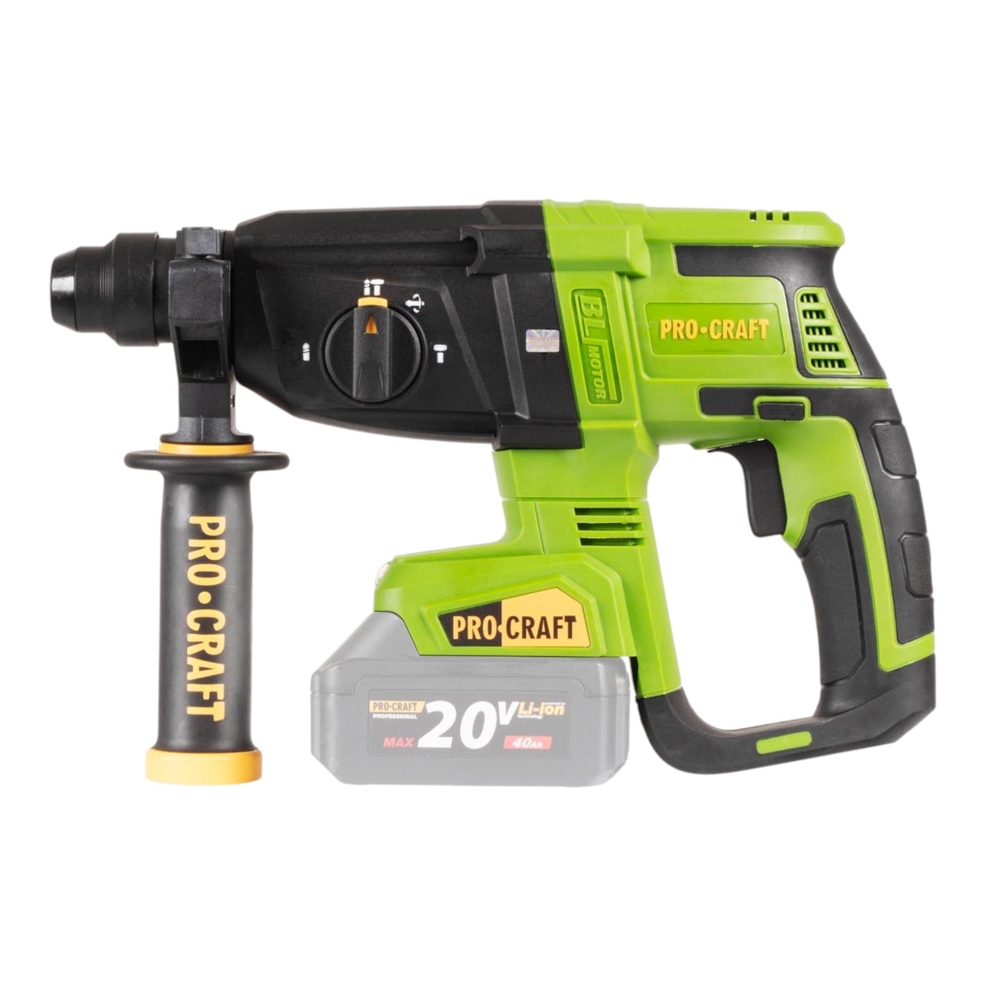 Procraft PHA40bb Akku Bohrhammer 20 V 2 6 J SDS plus Brushless 1x Akku 2 0 Ah Ladegeraet 2 - toolbrothers