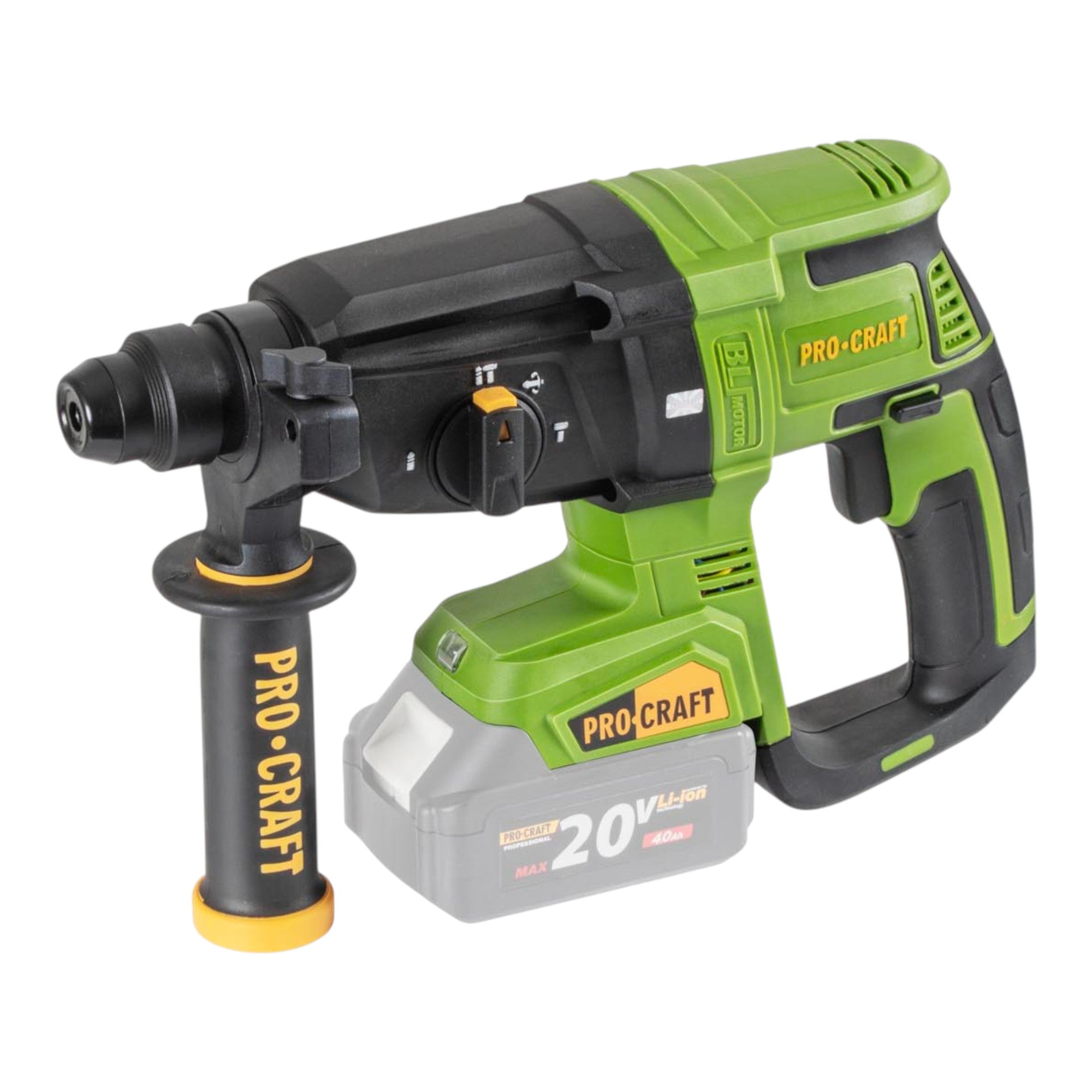 Procraft PHA40bb Akku Bohrhammer 20 V 2 6 J SDS plus Brushless 1x Akku 4 0 Ah ohne Ladegeraet 1 - toolbrothers