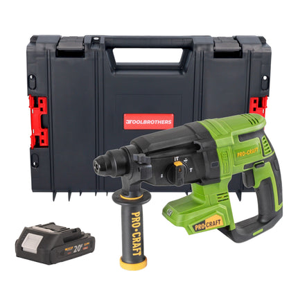 Procraft PHA40bb Akku Bohrhammer 20 V 2 6 J SDS plus Brushless 1x Akku 2 0 Ah RHINO Toolcase ohne Ladegeraet 0 - toolbrothers