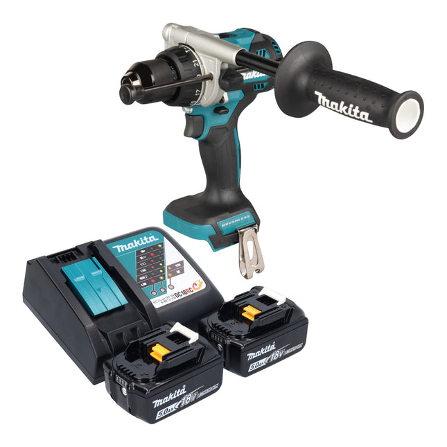 Makita DHP 492 RT Akku Schlagbohrschrauber 18 V 141 Nm Brushless 2x Akku 5 0 Ah Ladegeraet 0 - toolbrothers