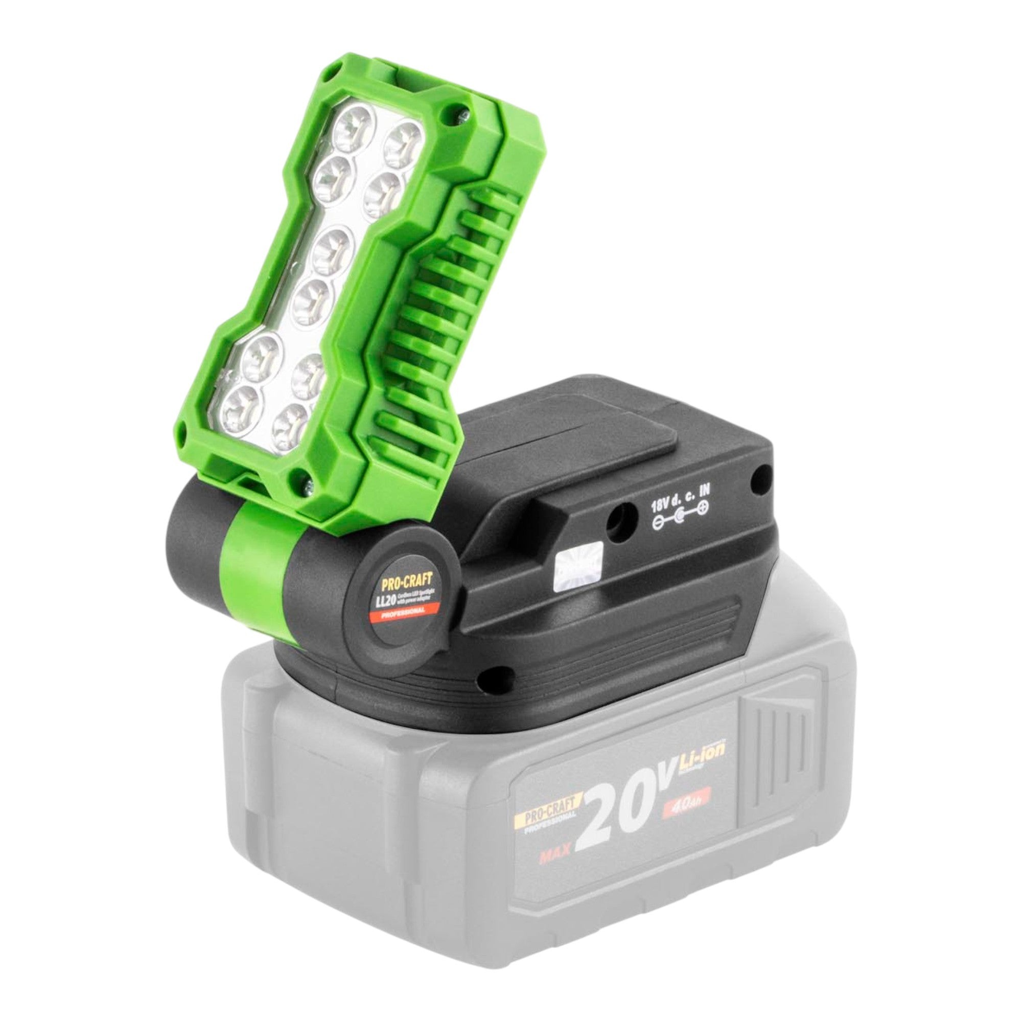 Procraft LL20bb Akku LED Strahler 20 V 500 lm 2x Akku 4 0 Ah Ladegeraet 1 - toolbrothers