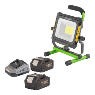 Procraft LP20 Akku LED Strahler 20 V IP 20 2x Akku 4 0 Ah Ladegeraet 0 - toolbrothers