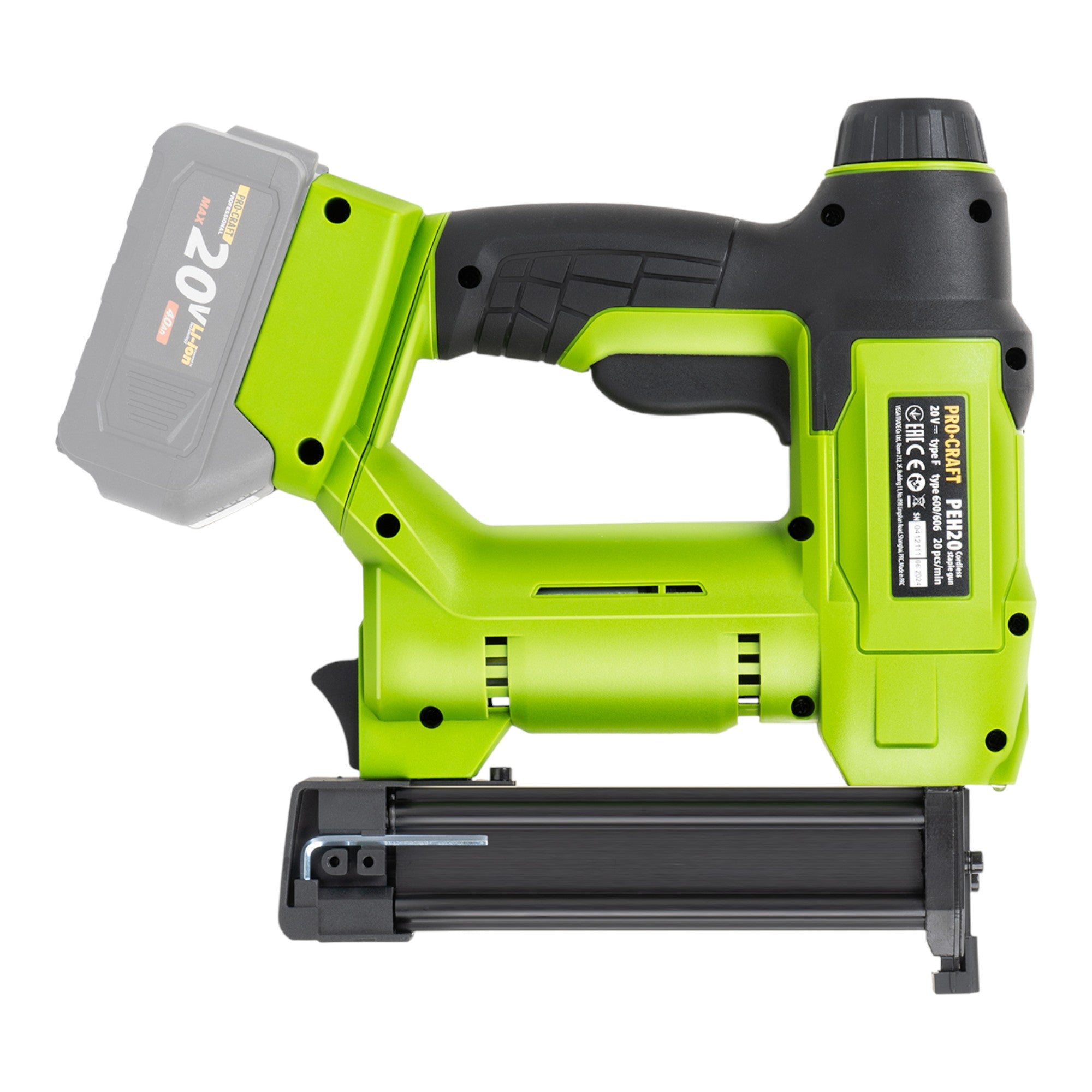 Procraft PEH20 Akku Tacker 20 V 15 32 mm 1x Akku 2 0 Ah ohne Ladegeraet 4 - toolbrothers