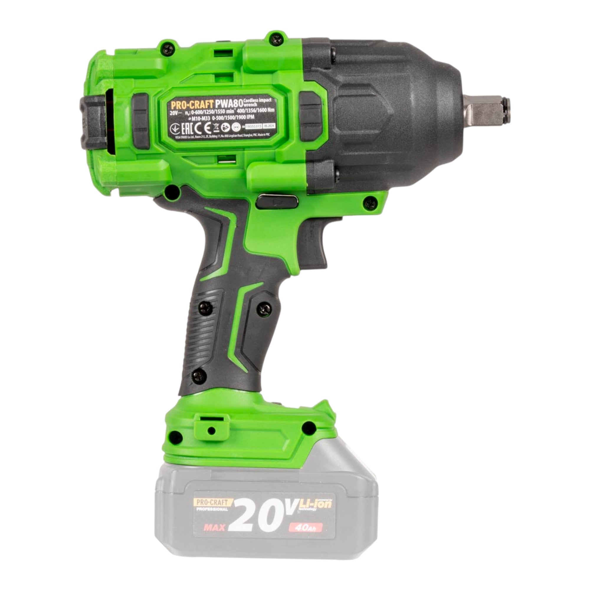 Procraft PWA80bb Akku Schlagschrauber 20 V 1600 Nm 1 2 Brushless Solo ohne Akku ohne Ladegeraet 4 - toolbrothers