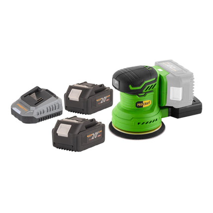 Procraft PX20BLbb Akku Exzenterschleifer 20 V 125 mm Brushless 2x Akku 4 0 Ah Ladegeraet 0 - toolbrothers