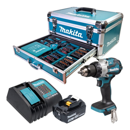 Makita DHP 489 SF1X9 Akku Schlagbohrschrauber 18 V 73 Nm Brushless 1x Akku 3 0 Ah Ladegeraet 96 tlg Zubehoer Set Koffer 0 - toolbrothers