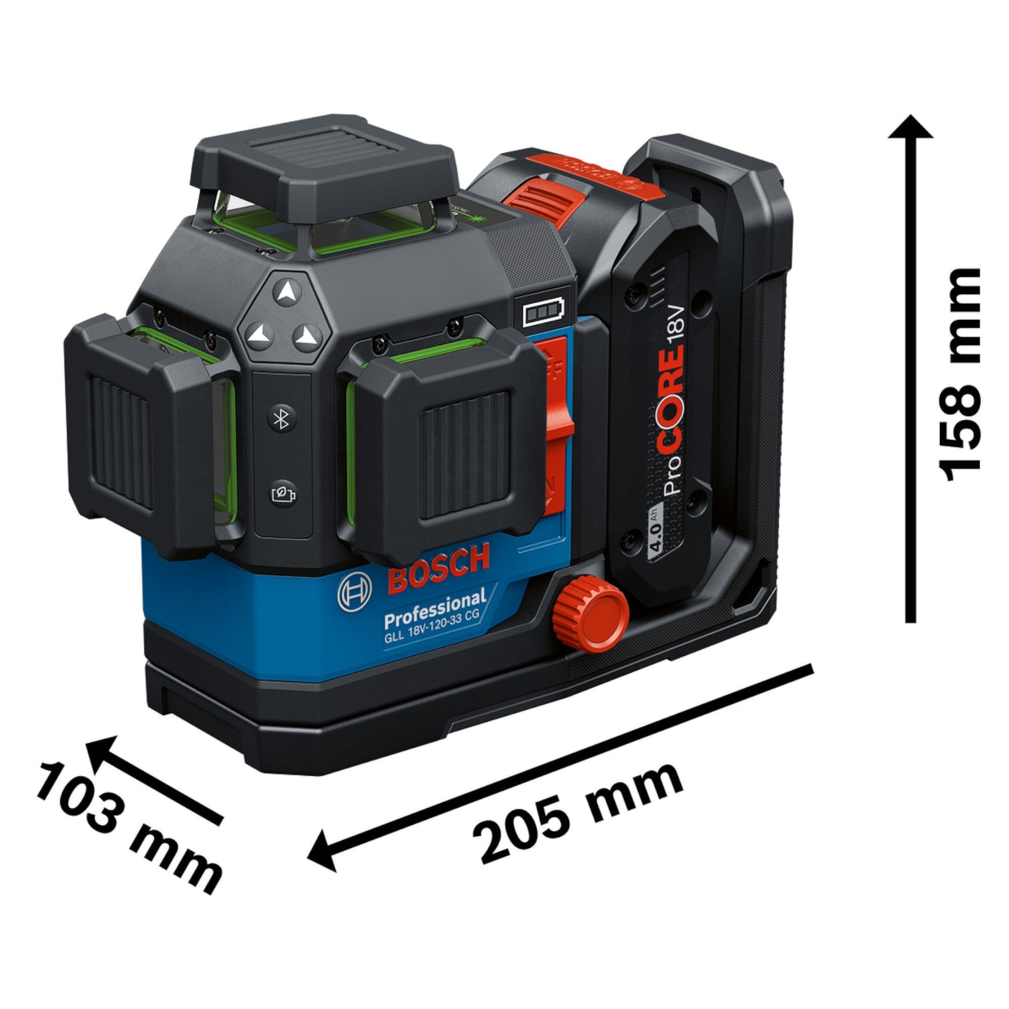Bosch GLL 18V 120 33 CG Professional Kreuzlinienlaser gruen 35 m 0601065101 selbstnivellierend L BOXX 3 - toolbrothers