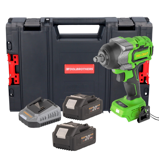 Procraft PWA36bb Akku Schlagschrauber 20 V 850 Nm 1 2 Brushless 2x Akku 4 0 Ah Ladegeraet RHINO Toolcase 0 - toolbrothers