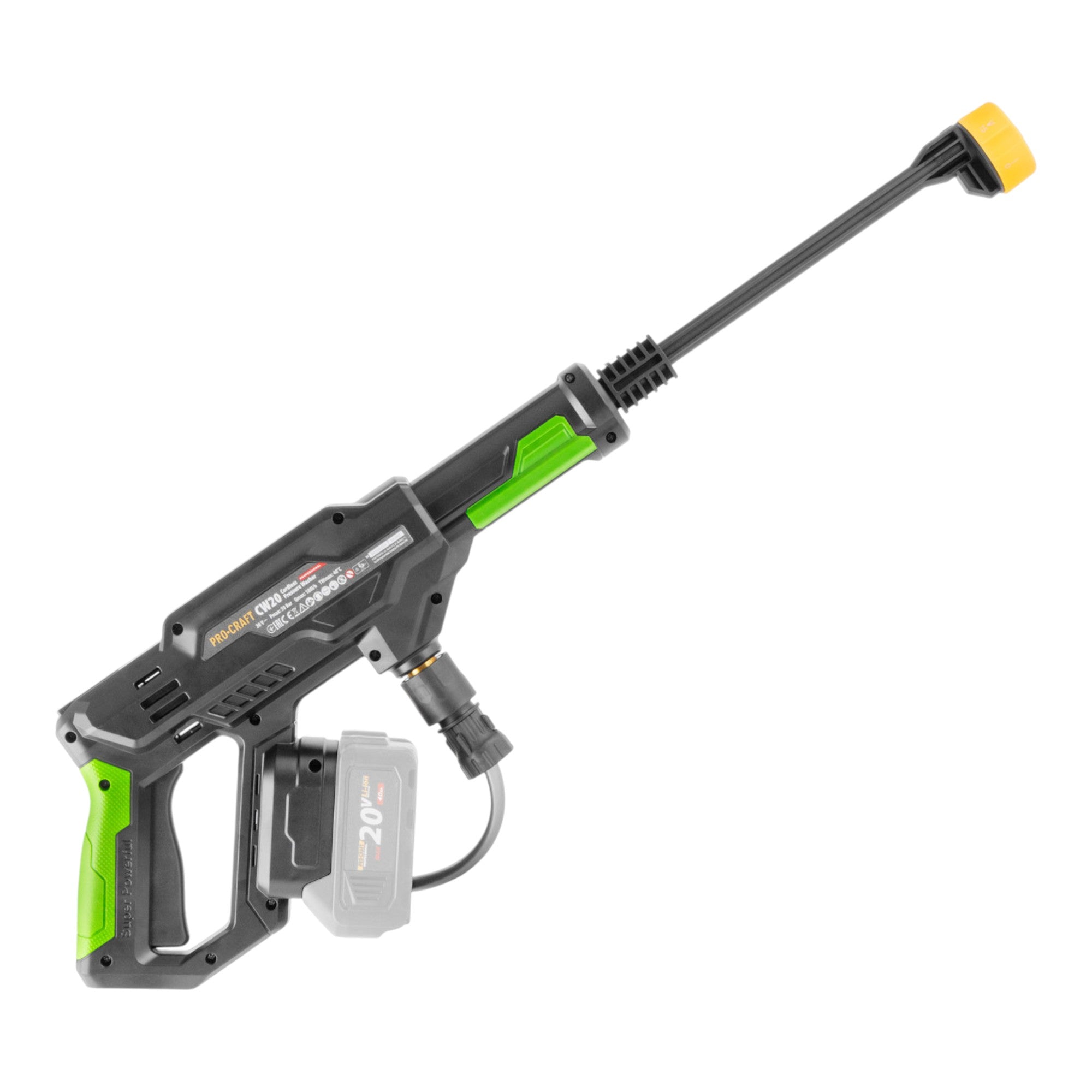 Procraft CW20bb Akku Hochdruckreiniger 20 V 30 bar 180 l h Brushless 1x Akku 2 0 Ah Koffer ohne Ladegeraet 4 - toolbrothers