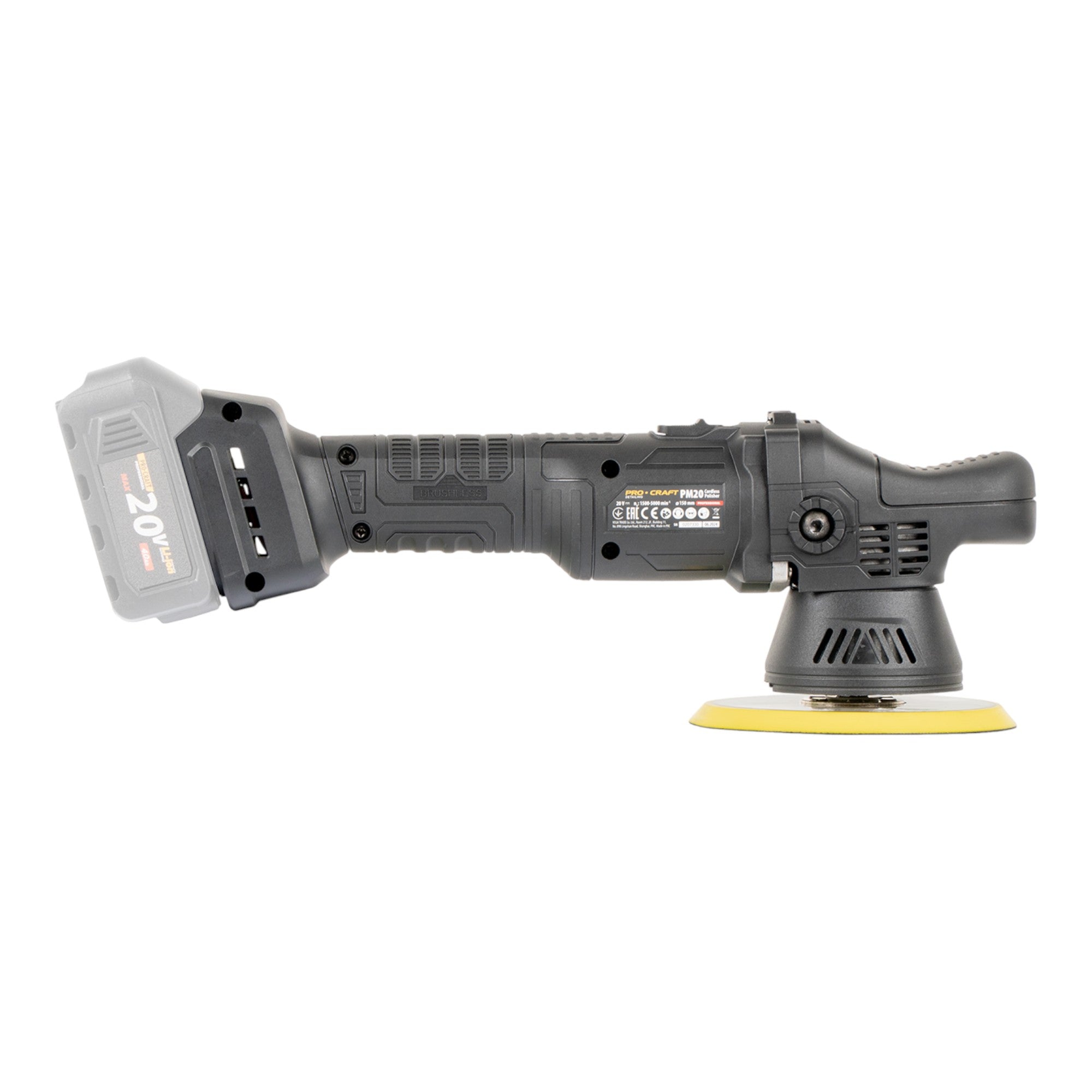Procraft PM20bb Akku Poliermaschine 20 V 150 mm 1x Akku 2 0 Ah Ladegeraet 2 - toolbrothers